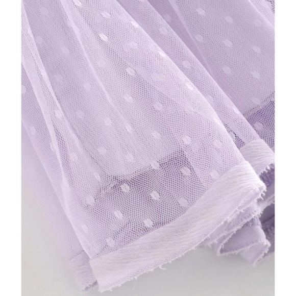 Lavender Swiss Dot Mesh Halter Mini Dress - Picture 11 of 14